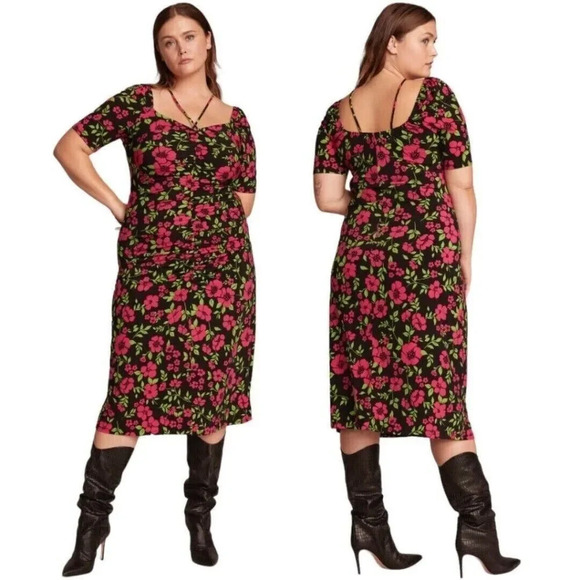 NEW 11 Honore Collection Lauryn Plus Midi Dress in Falling Floral Size 1 - sz 2 - Picture 1 of 8